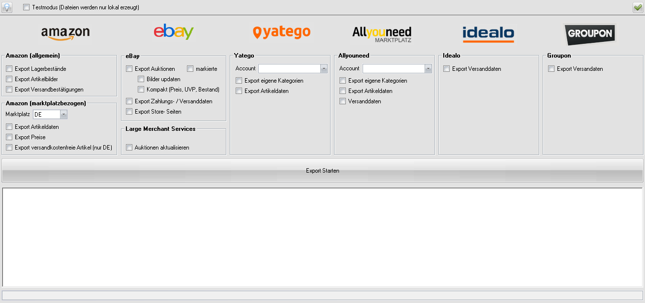 eBay Large Merchant Services Export-Dialog